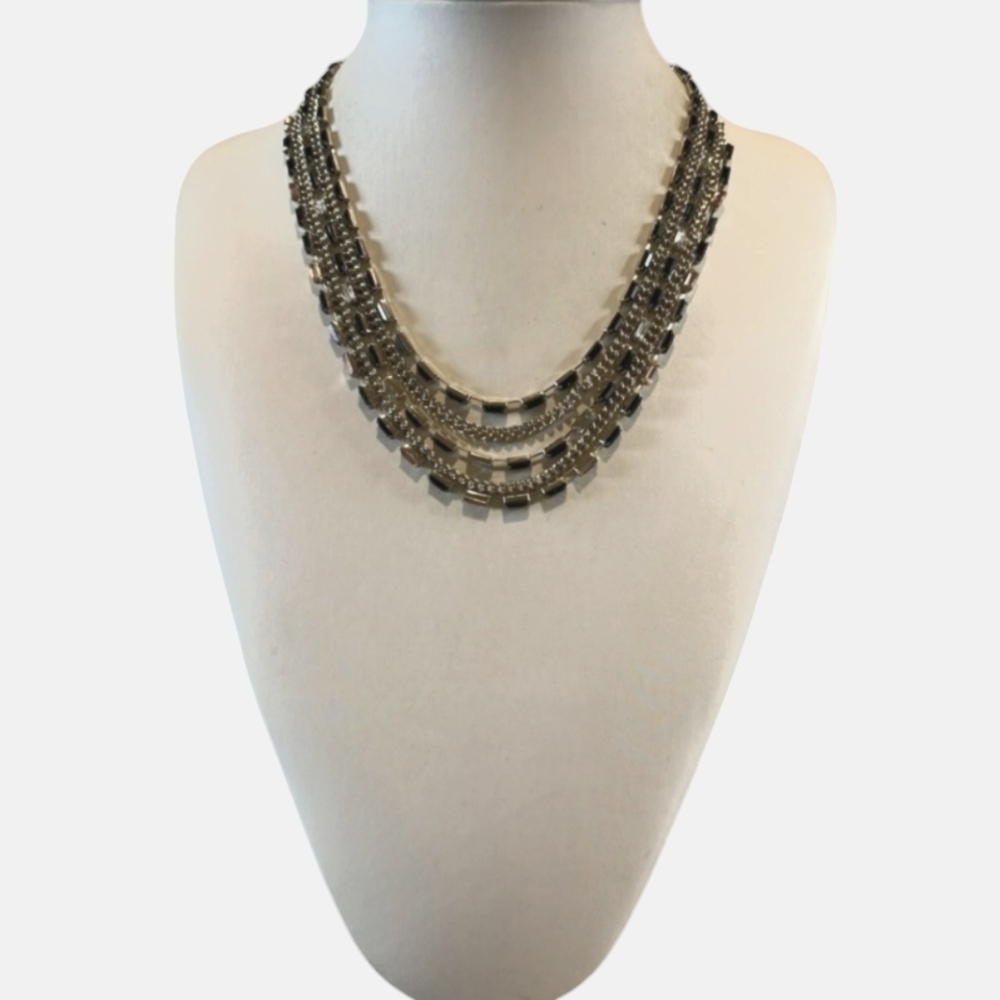 Vintage Nicole Miller Gold Tone Rhinestone Necklace